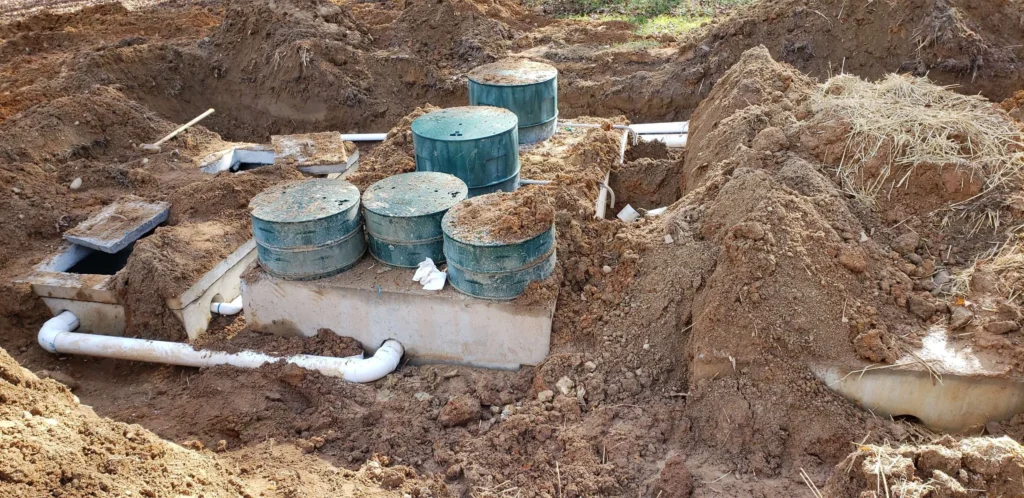 Carolina Septic job site in the CSRA