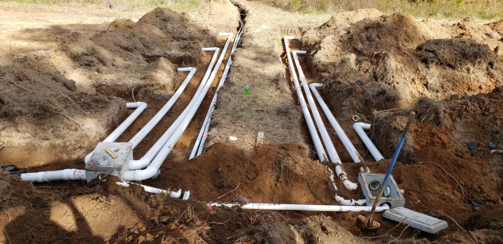 Carolina Septic job site in the CSRA