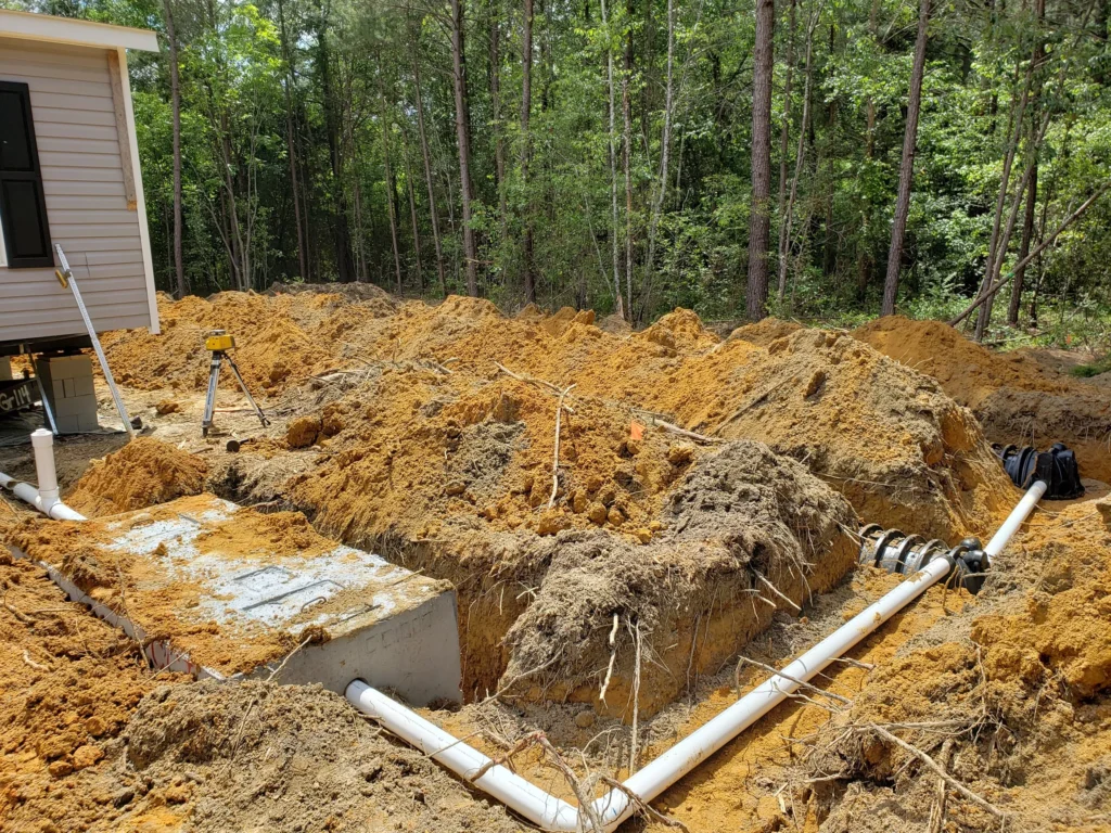 Carolina Septic job site in the CSRA