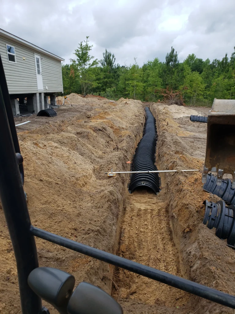Carolina Septic job site in the CSRA