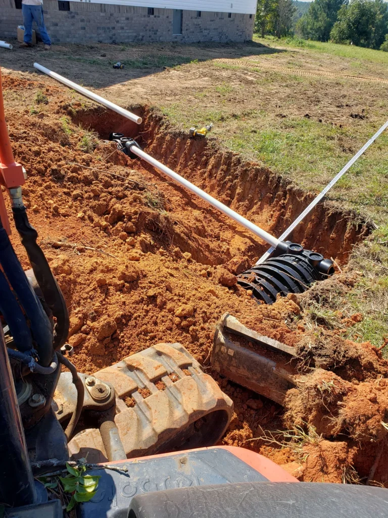 Carolina Septic job site in the CSRA