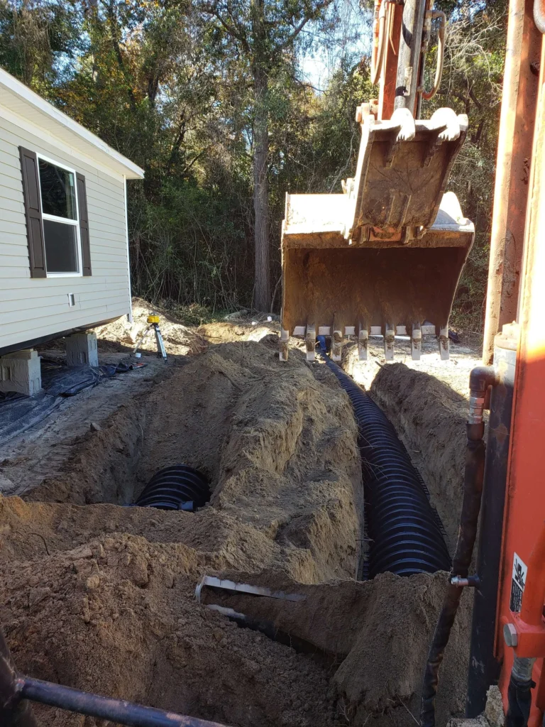 Carolina Septic job site in the CSRA