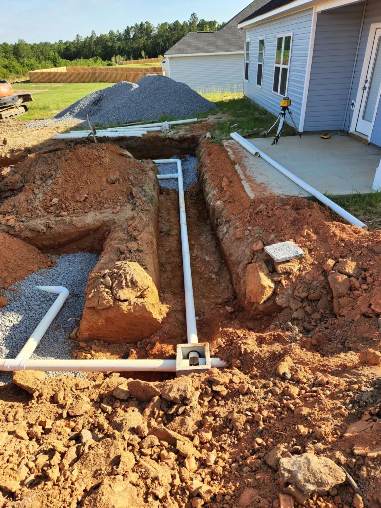 Carolina Septic job site in the CSRA