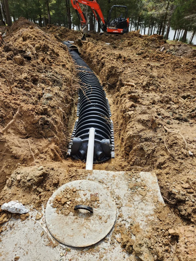 Carolina Septic job site in the CSRA