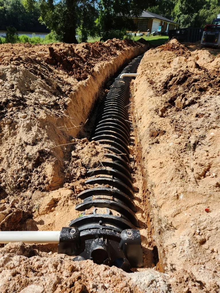 Carolina Septic job site in the CSRA
