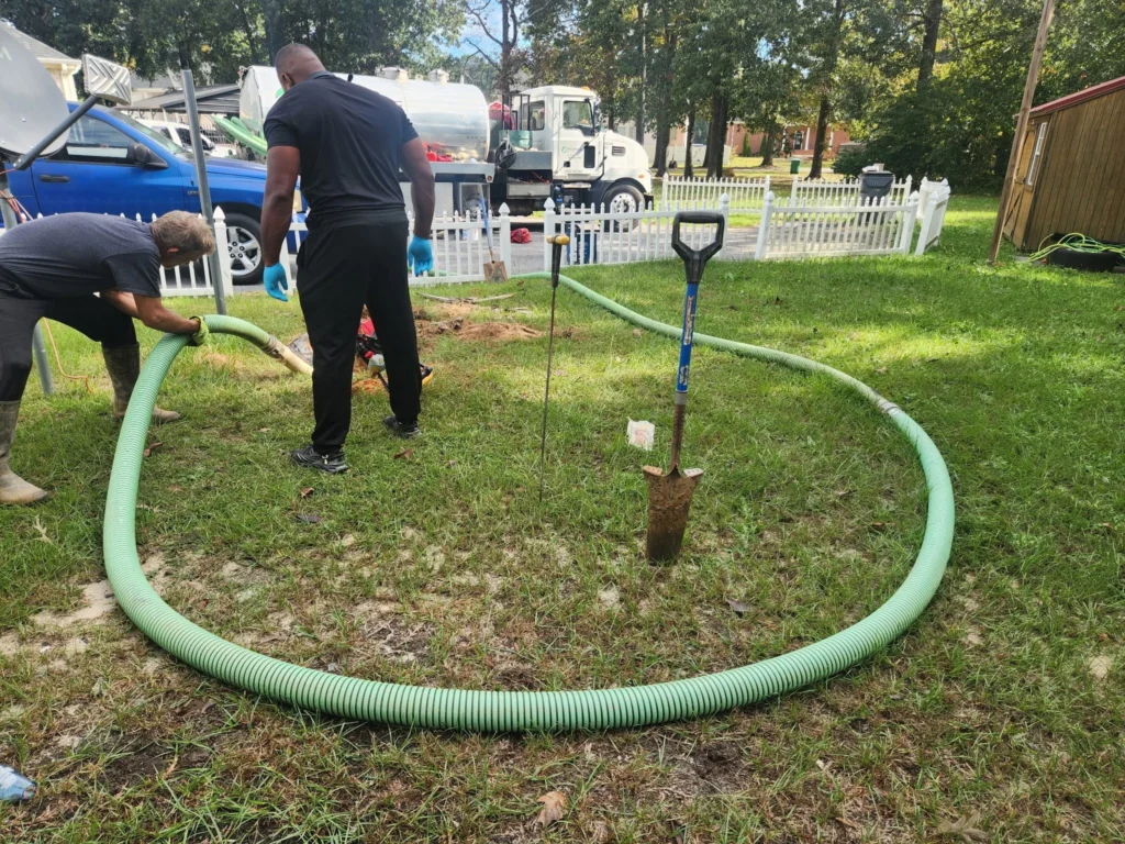 Carolina Septic job site in the CSRA
